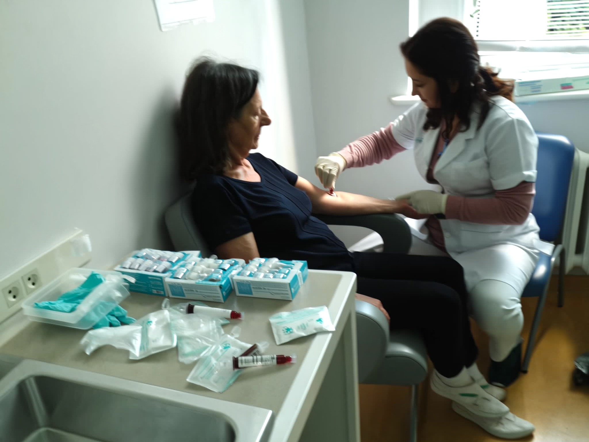 Patient blood draw during clinical consult